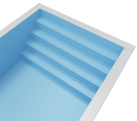 Breite Treppe für Albixon Fertigpool