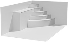 röm. Ecktreppe mit Sitzbank kurz
