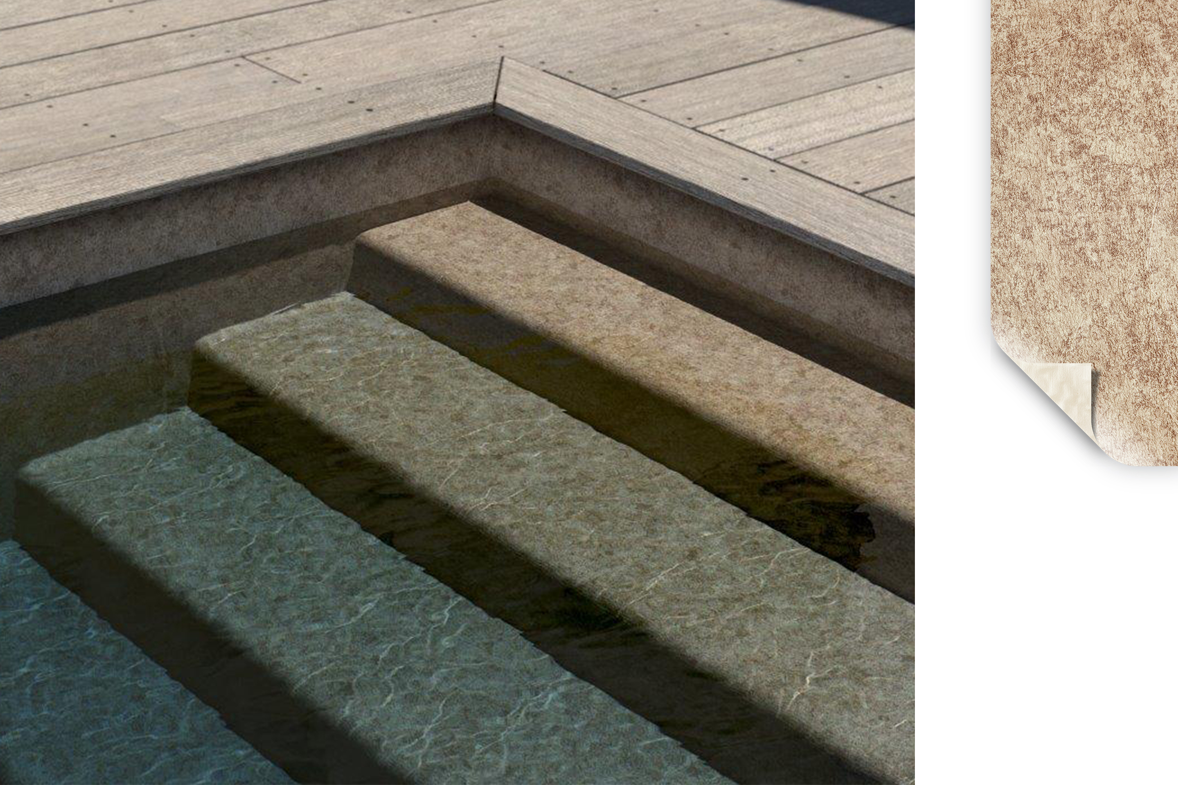 Primefol 3D Schwimmbadfolie Granit Sand