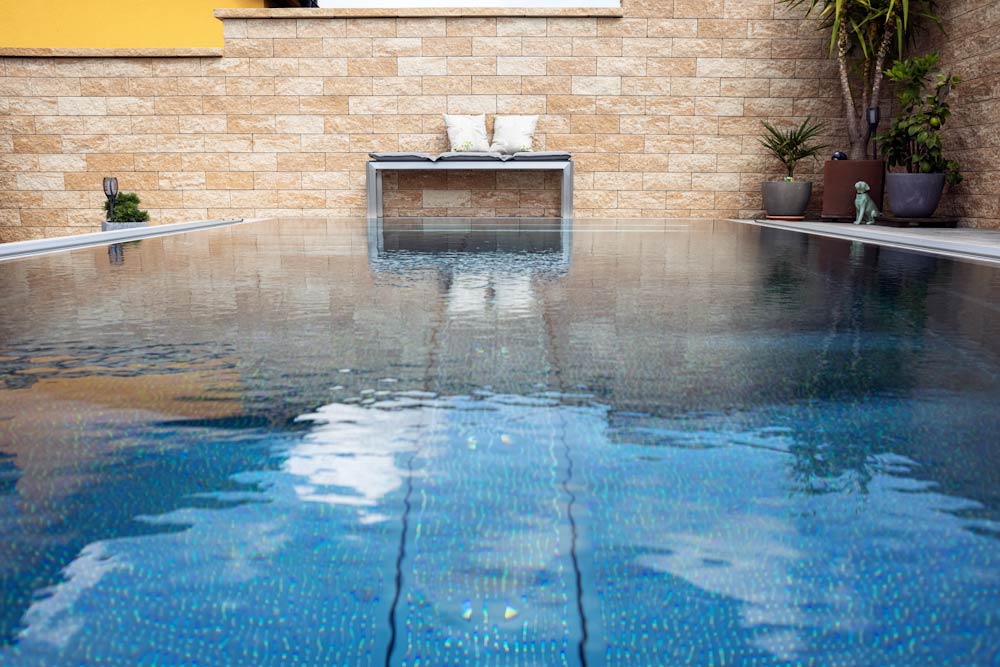 Edelstahlpool Bodenrinne